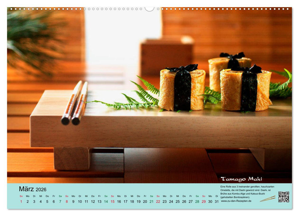 Sushi - Sashimi mit Anleitung für perfektes Gelingen (CALVENDO Wandkalender 2026)
