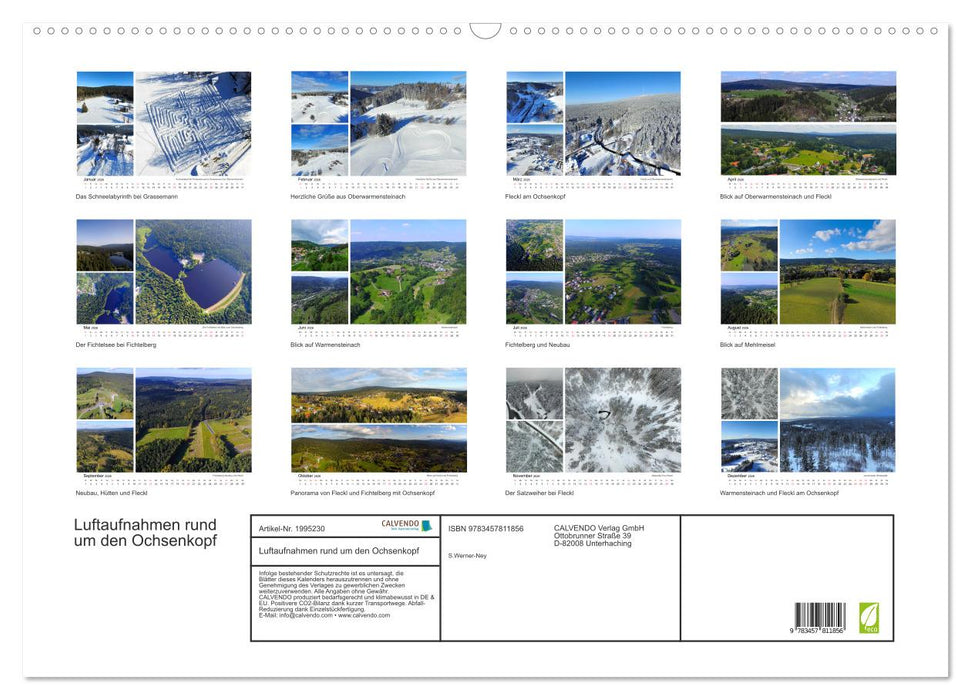 Luftaufnahmen rund um den Ochsenkopf (CALVENDO Wandkalender 2026)