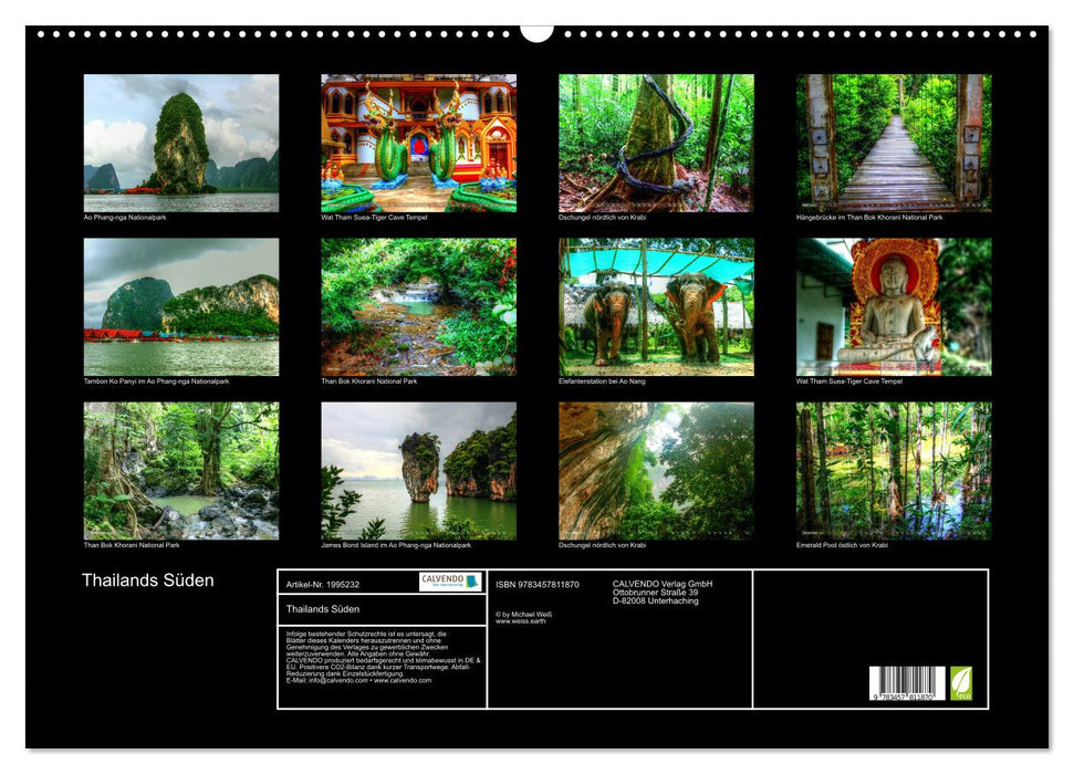 Thailands Süden (CALVENDO Wandkalender 2026)