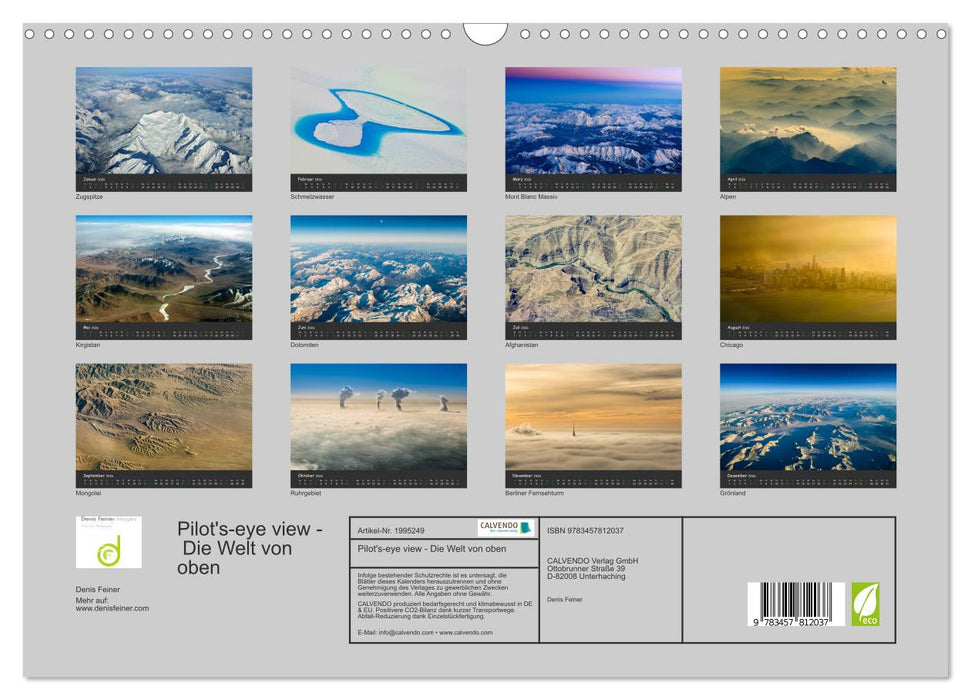 Pilot's-eye view - Die Welt von oben (CALVENDO Wandkalender 2026)