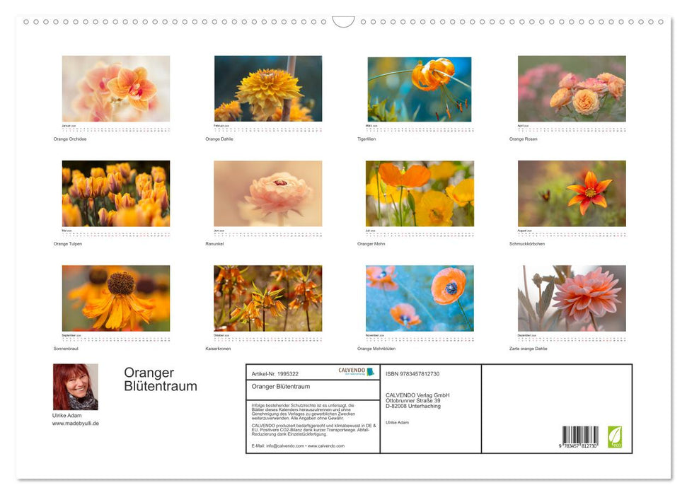 Oranger Blütentraum (CALVENDO Wandkalender 2026)