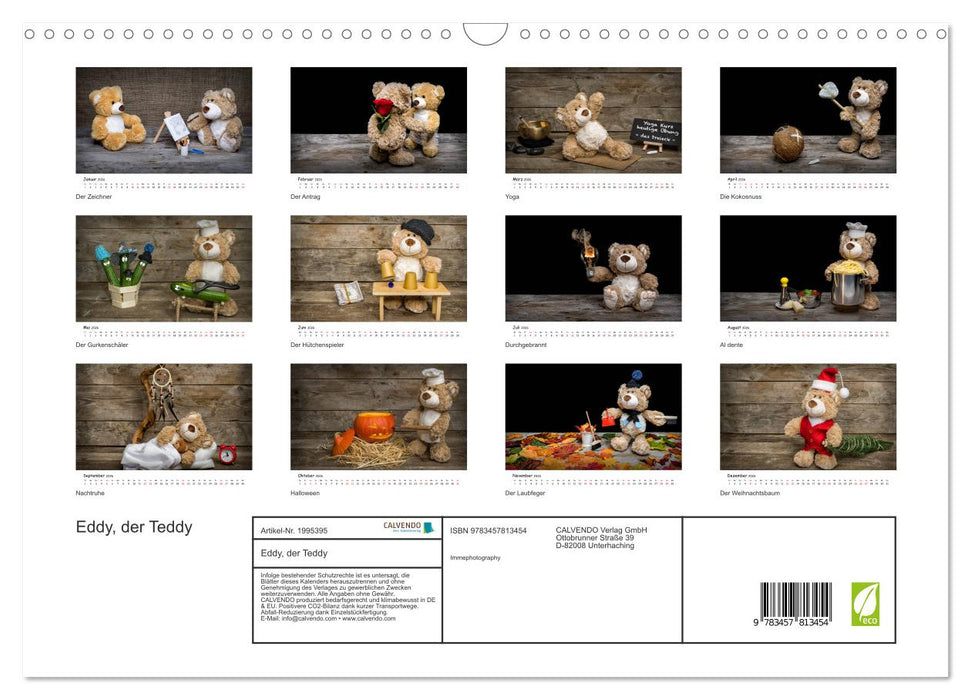 Eddy, der Teddy (CALVENDO Wandkalender 2026)