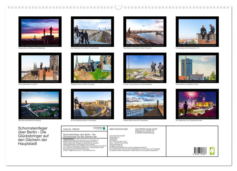 Schornsteinfeger über Berlin - Die Glücksbringer auf den Dächern der Hauptstadt (CALVENDO Wandkalender 2026)