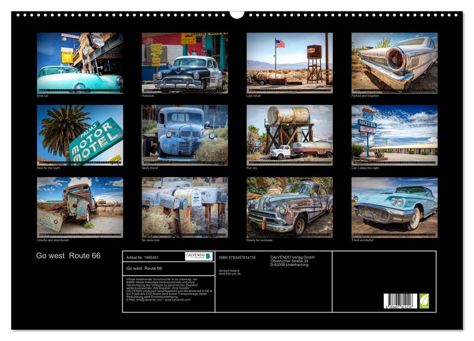 Go west Route 66 (CALVENDO Wandkalender 2026)