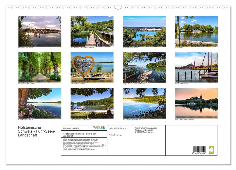 Holsteinische Schweiz - Fünf-Seen-Landschaft (CALVENDO Wandkalender 2026)