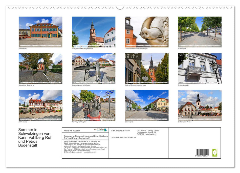 Sommer in Schwetzingen von Karin Vahlberg Ruf und Petrus Bodenstaff (CALVENDO Wandkalender 2026)