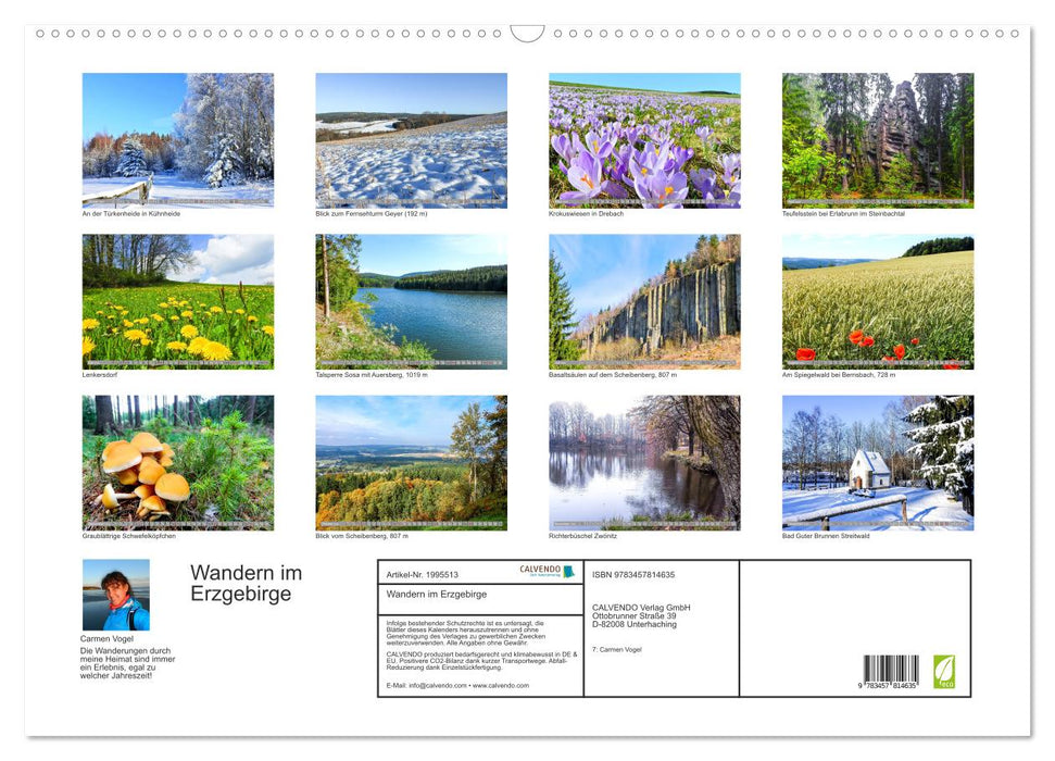 Wandern im Erzgebirge (CALVENDO Wandkalender 2026)