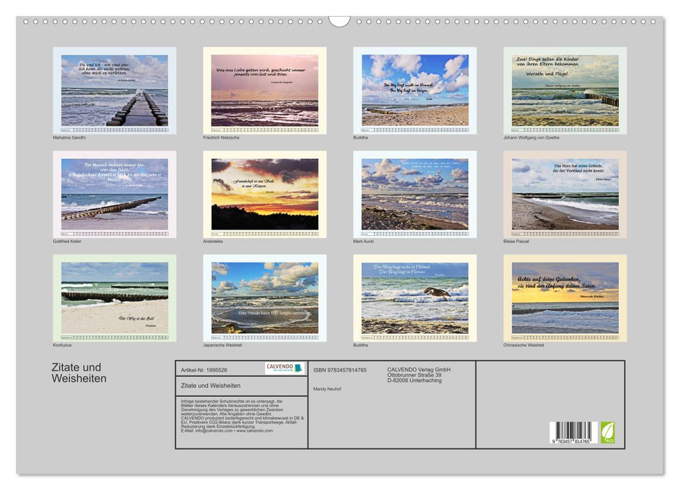 Zitate und Weisheiten (CALVENDO Wandkalender 2026)