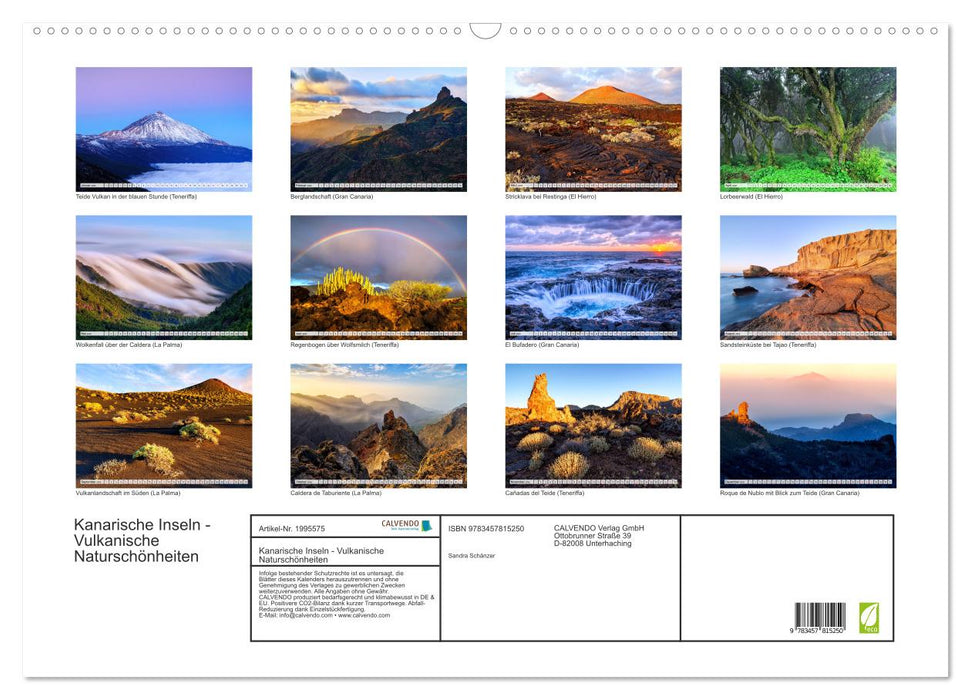 Kanarische Inseln - Vulkanische Naturschönheiten (CALVENDO Wandkalender 2026)