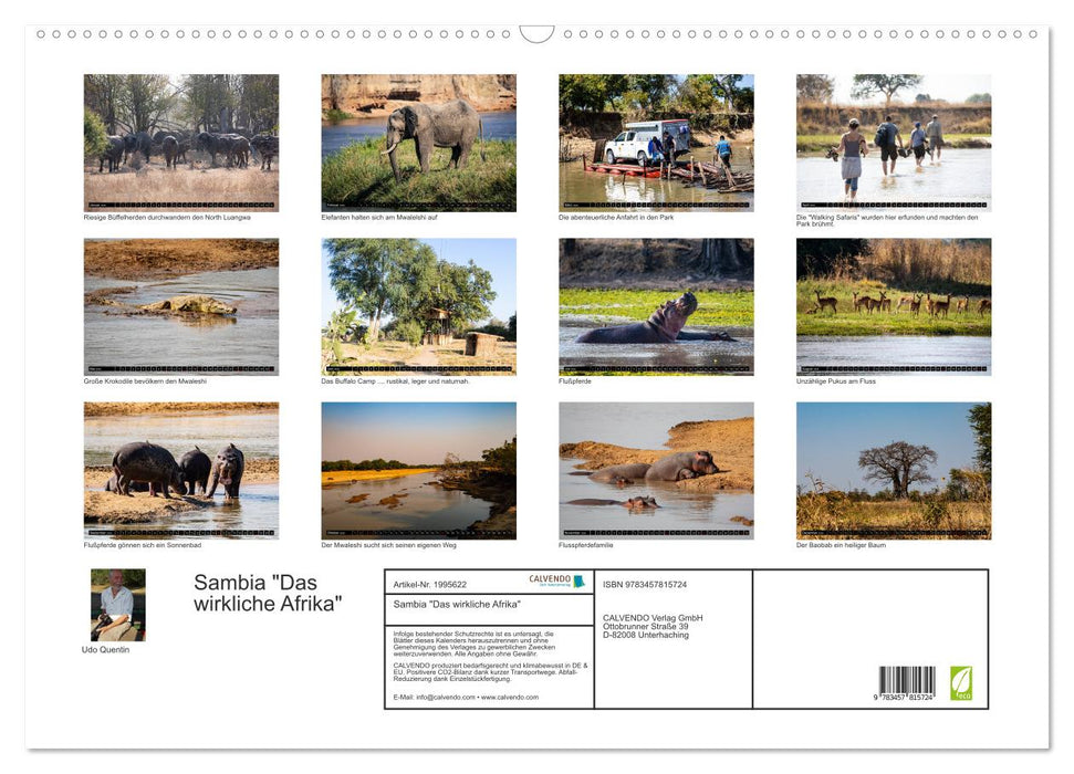 Sambia "Das wirkliche Afrika" (CALVENDO Wandkalender 2026)