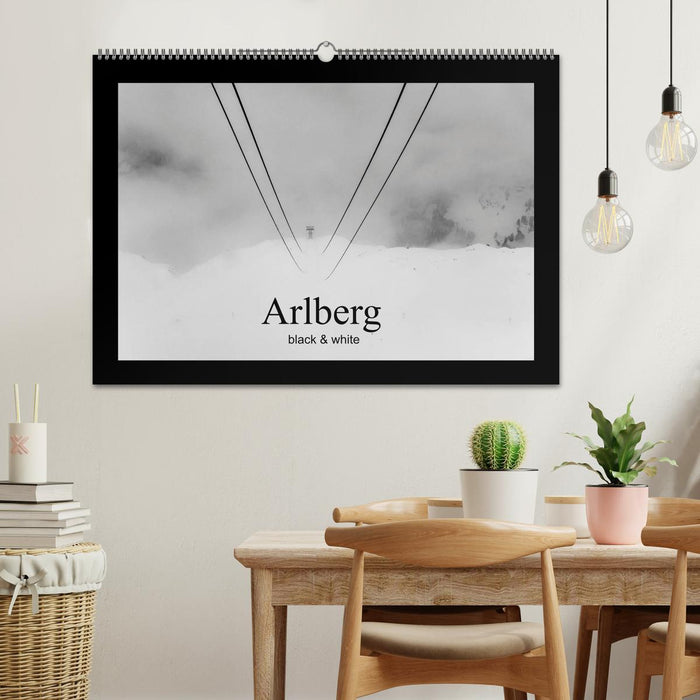 Arlberg black and white (CALVENDO Wandkalender 2026)