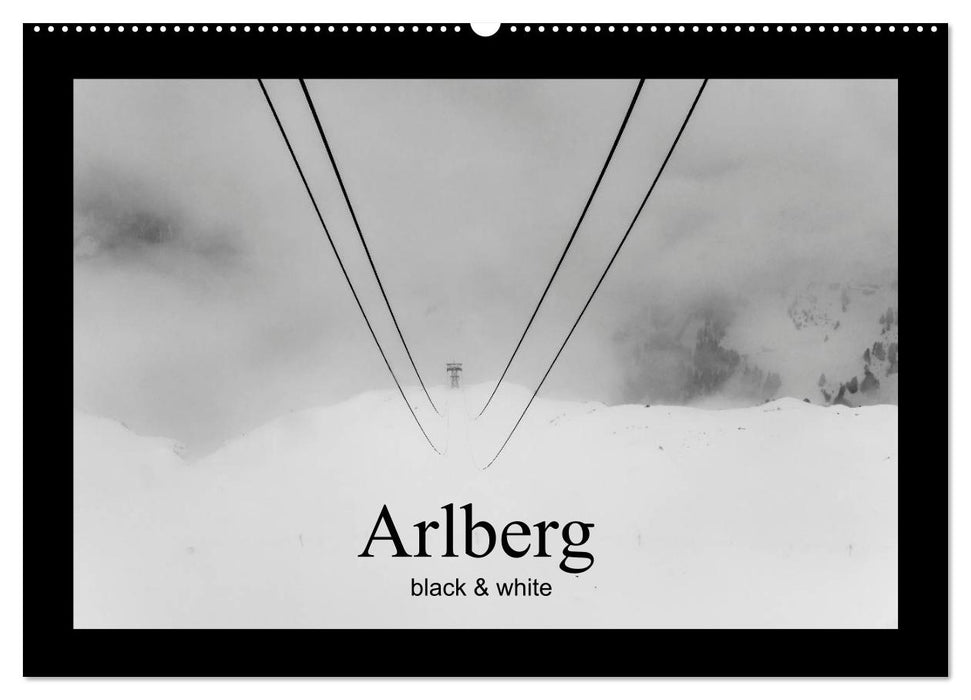 Arlberg black and white (CALVENDO Wandkalender 2026)