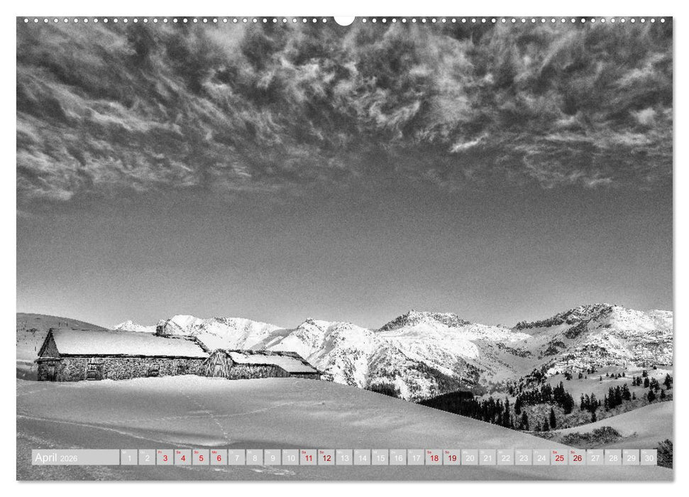 Arlberg black and white (CALVENDO Wandkalender 2026)