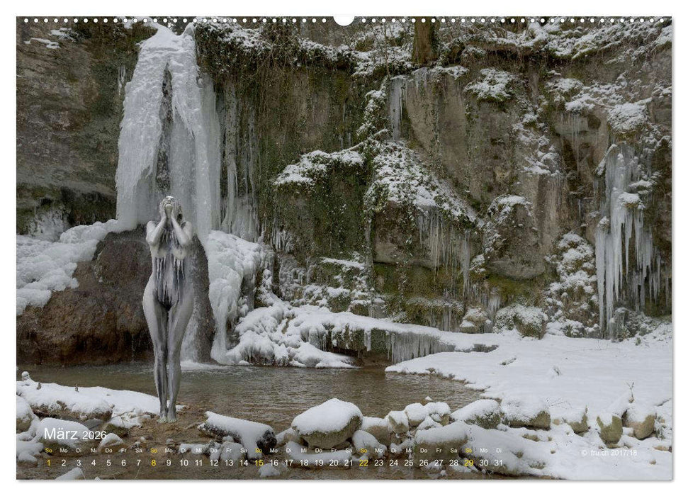 BODYPAINTING AM WASSERFALL VON LINN (CALVENDO Wandkalender 2026)
