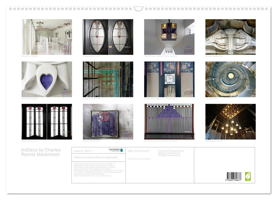 ArtDeco by Charles Rennie Mackintosh (CALVENDO Wandkalender 2026)