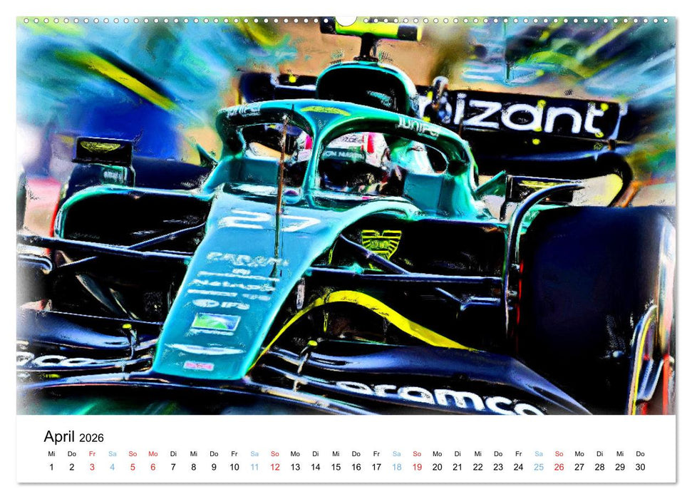 Formel 1 kreativ - Digital Art von Jean-Louis Glineur (CALVENDO Wandkalender 2026)