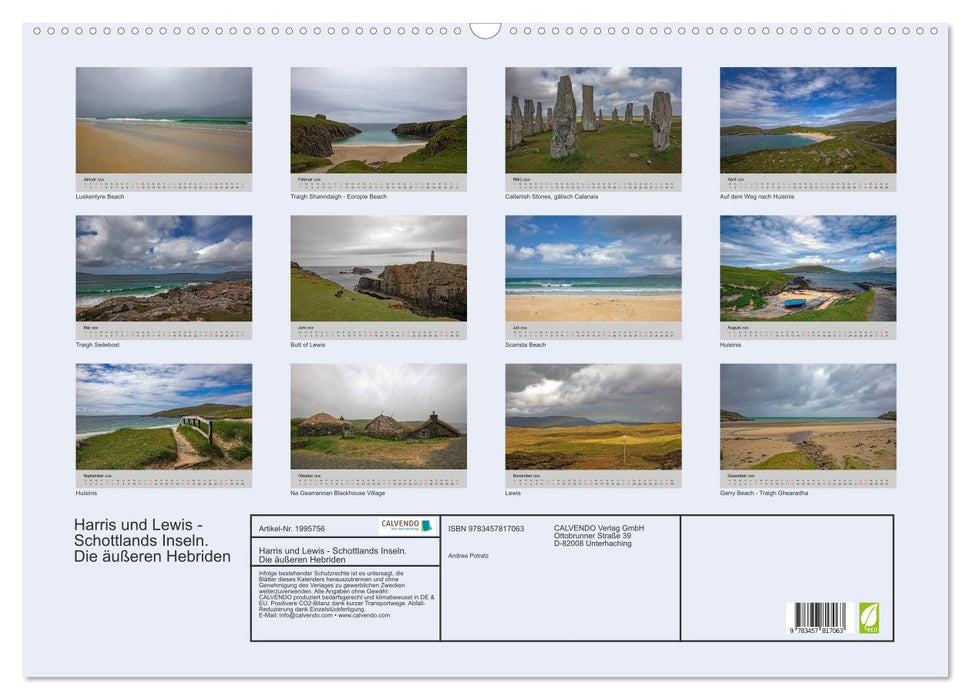 Harris und Lewis - Schottlands Inseln. Die äußeren Hebriden (CALVENDO Wandkalender 2026)