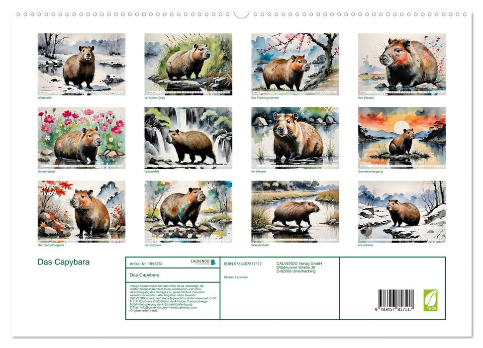 Das Capybara (CALVENDO Premium Wandkalender 2026)