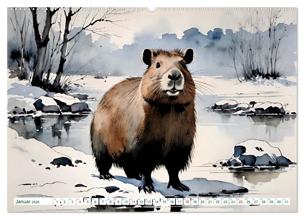 Das Capybara (CALVENDO Premium Wandkalender 2026)