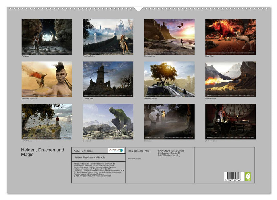Helden, Drachen und Magie (CALVENDO Wandkalender 2026)