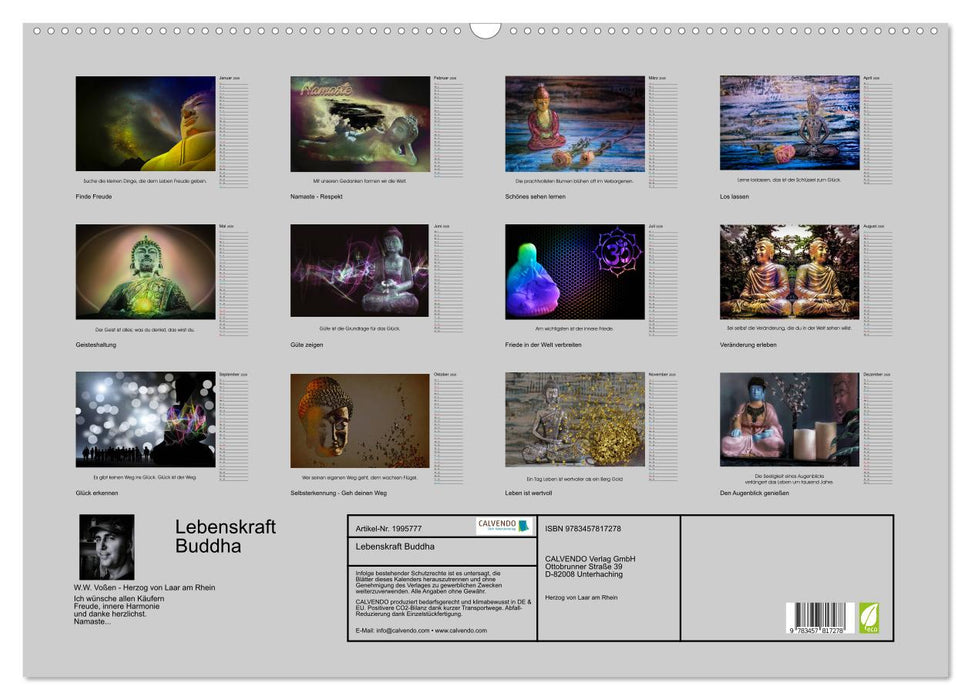 Lebenskraft Buddha (CALVENDO Wandkalender 2026)
