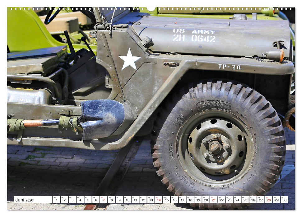 Willys Jeep im Detail vom Frankfurter Taxifahrer Petrus Bodenstaff (CALVENDO Wandkalender 2026)