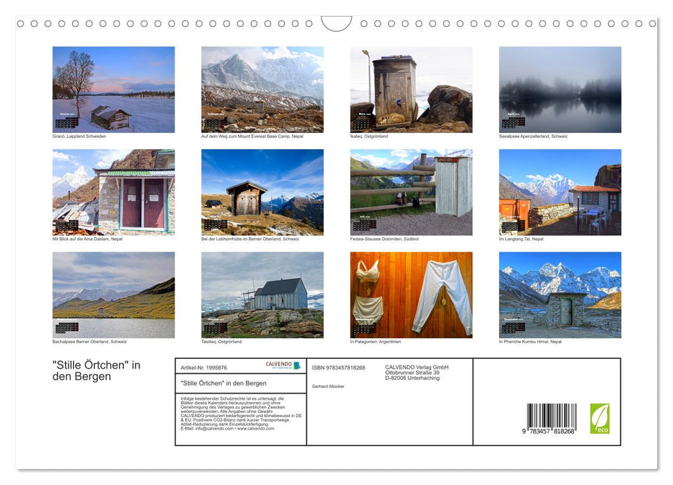 "Stille Örtchen" in den Bergen (CALVENDO Wandkalender 2026)