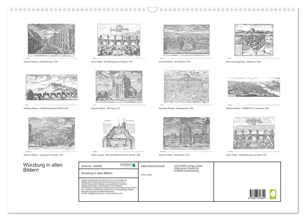 Würzburg in alten Bildern (CALVENDO Wandkalender 2026)