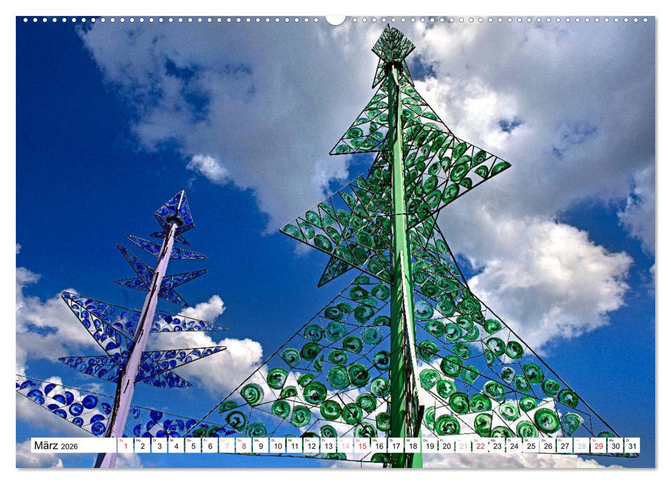 Gläserne Attraktionen - Glaskunst im Bayerischen Wald (CALVENDO Wandkalender 2026)