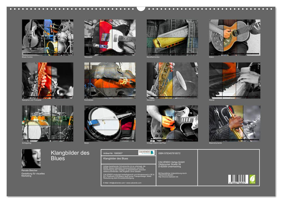 Klangbilder des Blues (CALVENDO Wandkalender 2026)