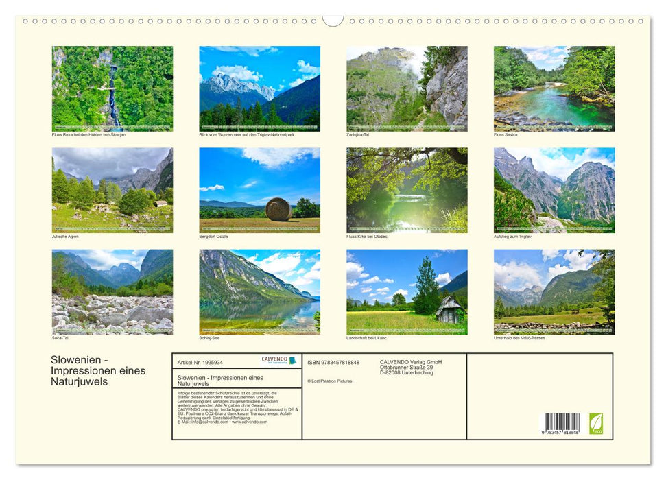 Slowenien - Impressionen eines Naturjuwels (CALVENDO Wandkalender 2026)