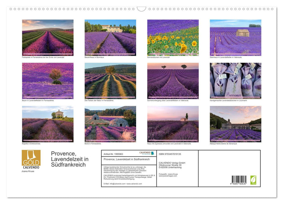 Provence, Lavendelzeit in Südfrankreich (CALVENDO Wandkalender 2026)