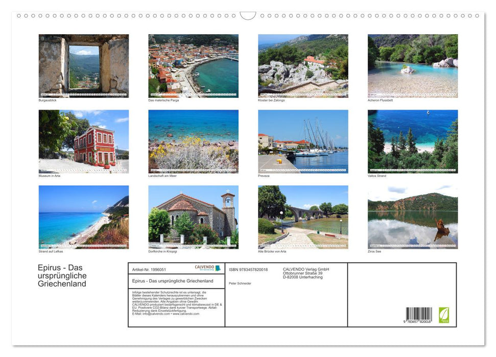 Epirus - Das ursprüngliche Griechenland (CALVENDO Wandkalender 2026)