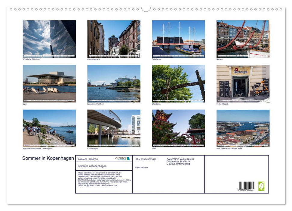 Sommer in Kopenhagen (CALVENDO Wandkalender 2026)