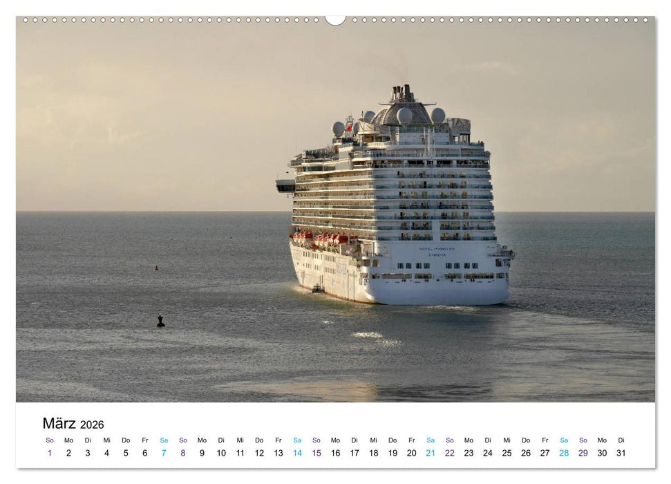 Riesen der Meere - Kreuzfahrtschiffe (CALVENDO Wandkalender 2026)