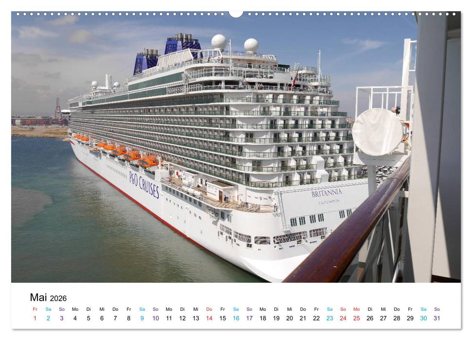 Riesen der Meere - Kreuzfahrtschiffe (CALVENDO Wandkalender 2026)