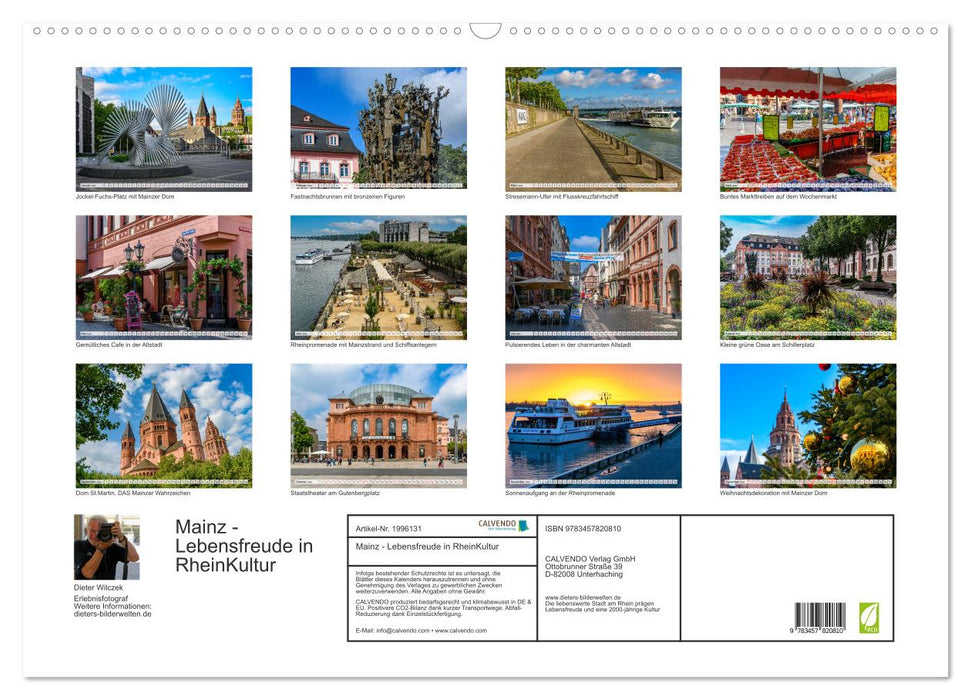 Mainz - Lebensfreude in RheinKultur (CALVENDO Wandkalender 2026)