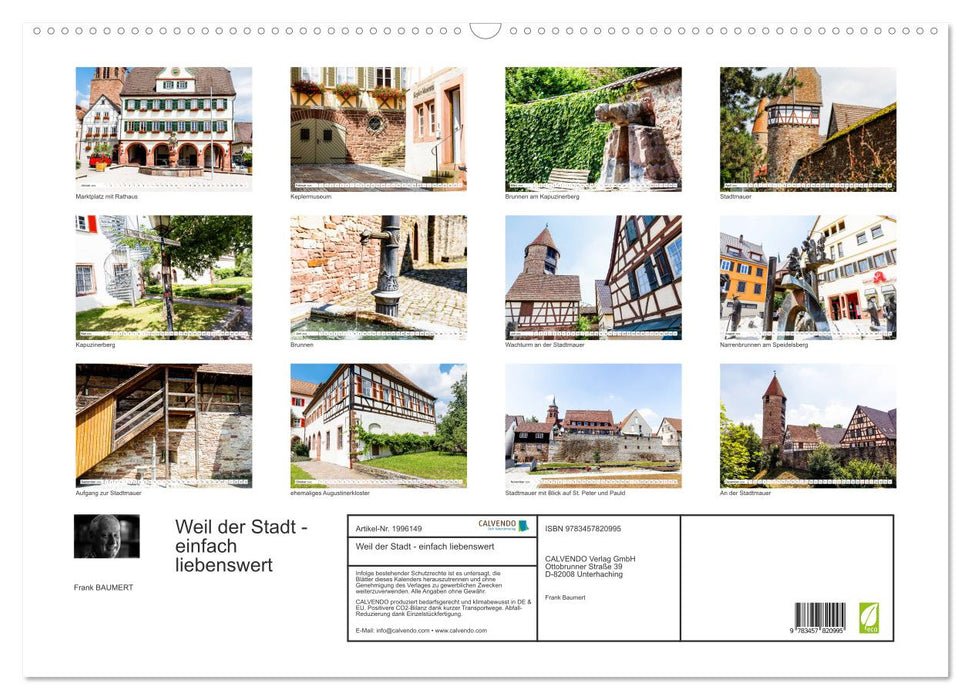 Weil der Stadt - einfach liebenswert (CALVENDO Wandkalender 2026)