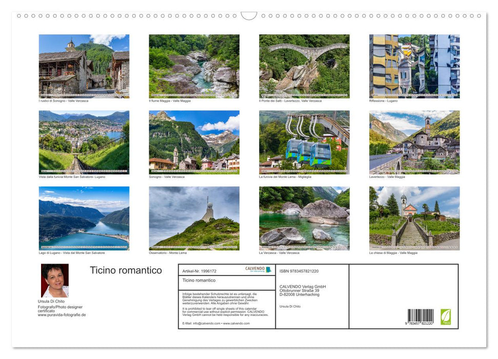 Ticino romantico (CALVENDO Wandkalender 2026)