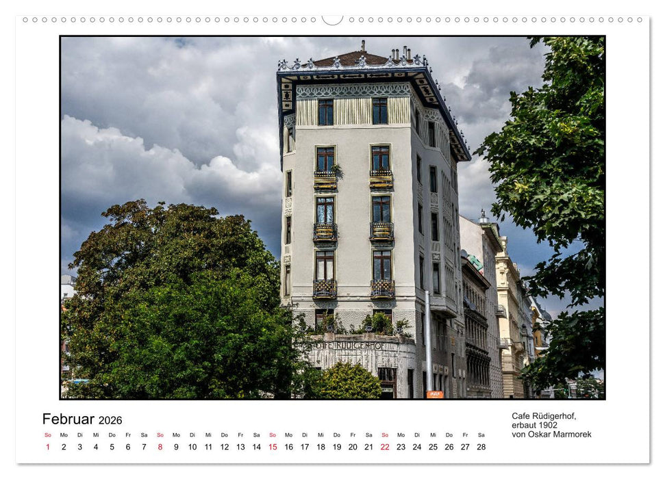 Jugendstil-Baukunst in Wien (CALVENDO Premium Wandkalender 2026)