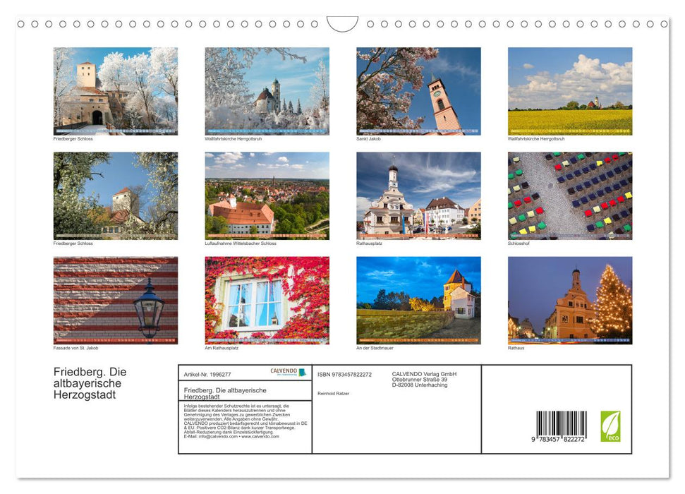 Friedberg. Die altbayerische Herzogstadt (CALVENDO Wandkalender 2026)