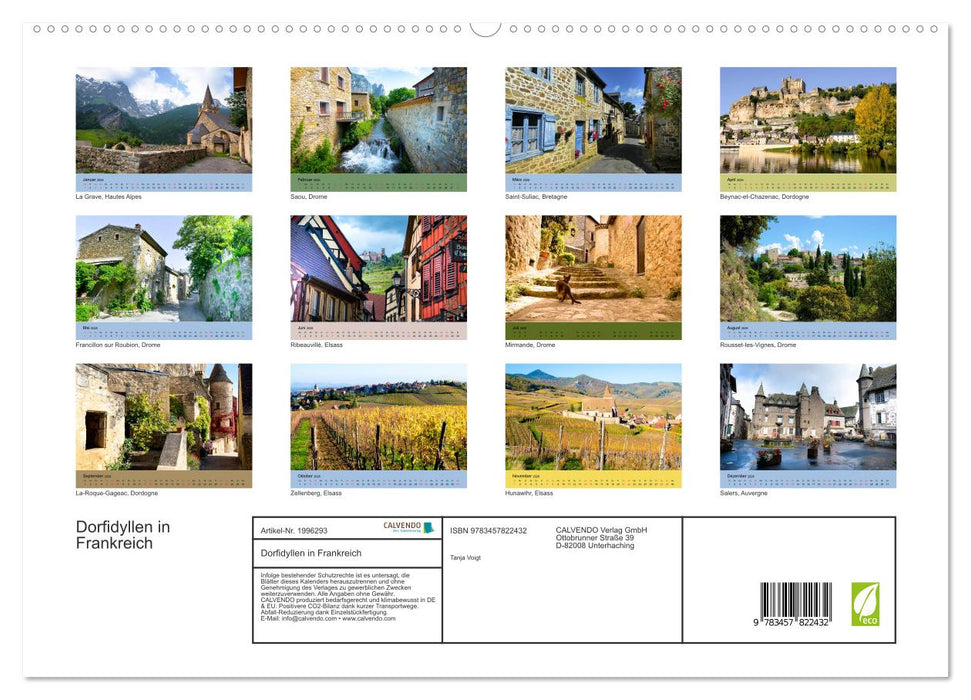 Dorfidyllen in Frankreich (CALVENDO Wandkalender 2026)