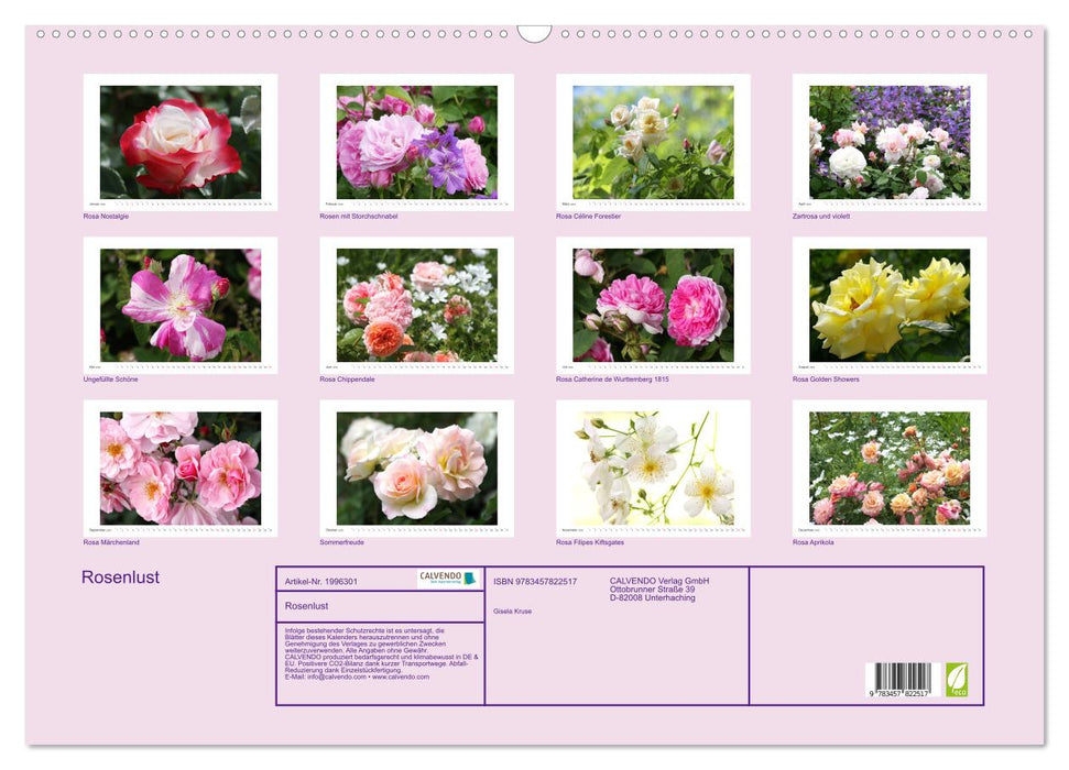 Rosenlust (CALVENDO Wandkalender 2026)
