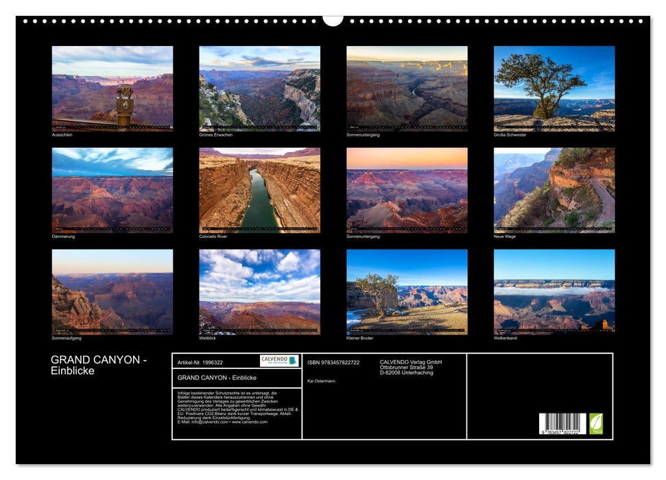 GRAND CANYON - Einblicke (CALVENDO Wandkalender 2026)