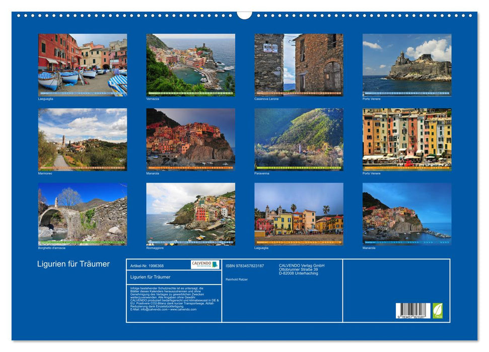 Ligurien für Träumer (CALVENDO Wandkalender 2026)