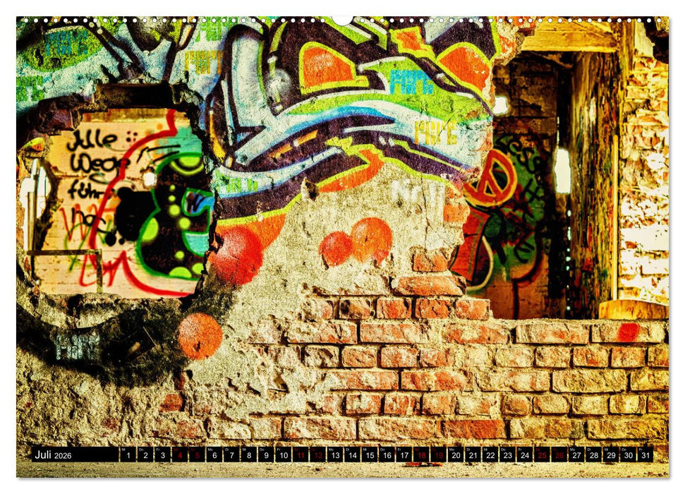 Lost Places Graffiti (CALVENDO Premium Wandkalender 2026)