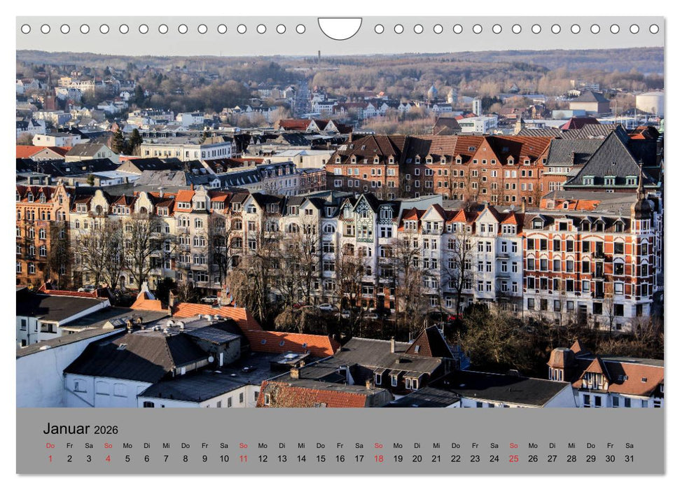 Dächer von Flensburg (CALVENDO Wandkalender 2026)
