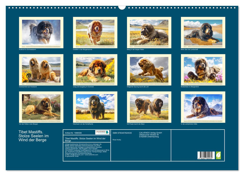 Tibet Mastiffs. Stolze Seelen im Wind der Berge (CALVENDO Wandkalender 2026)