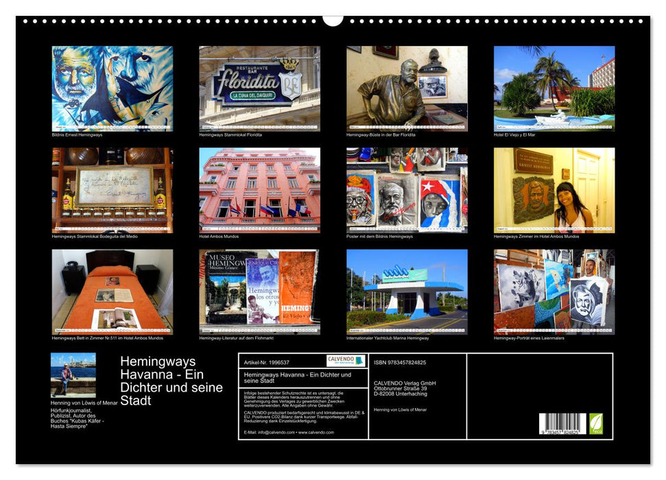 Hemingways Havanna - Ein Dichter und seine Stadt (CALVENDO Wandkalender 2026)