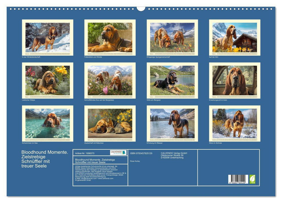 Bloodhound Momente. Zielstrebige Schnüffler mit treuer Seele (CALVENDO Wandkalender 2026)